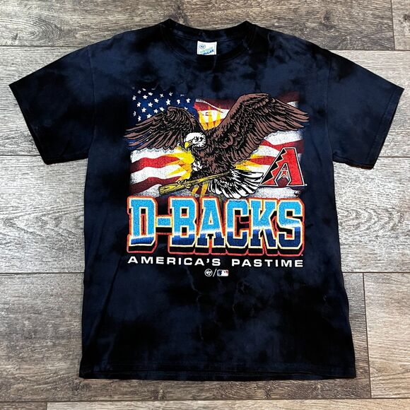 47 Arizona Diamondbacks Blue Tie-Dye Vintage Bald Eagle D-Backs T-Shirt - Medium - Picture 1 of 6
